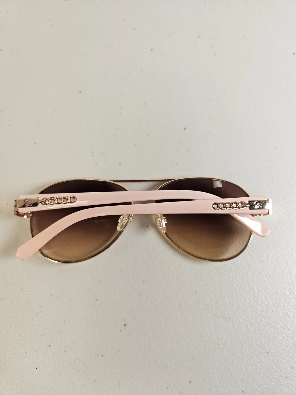 Jessica Simpson Gold Frame Brown to Pink Gradient Aviator Sunglasses